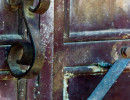 59iron knocker on a metal door in belize 800